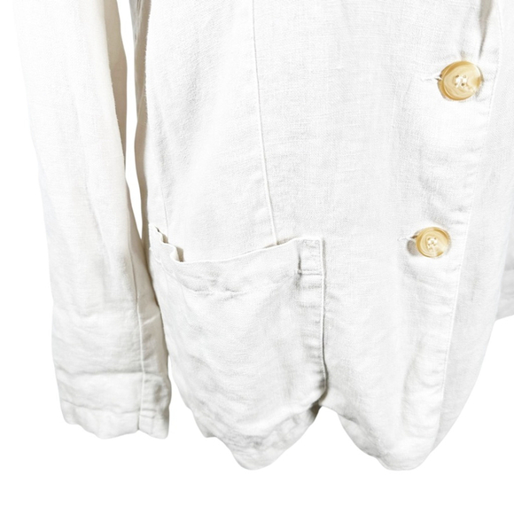 Anthropologie Velvet by Graham & Spencer Linen Blazer Ivory Women’s Size XS - Picture 4 of 10
